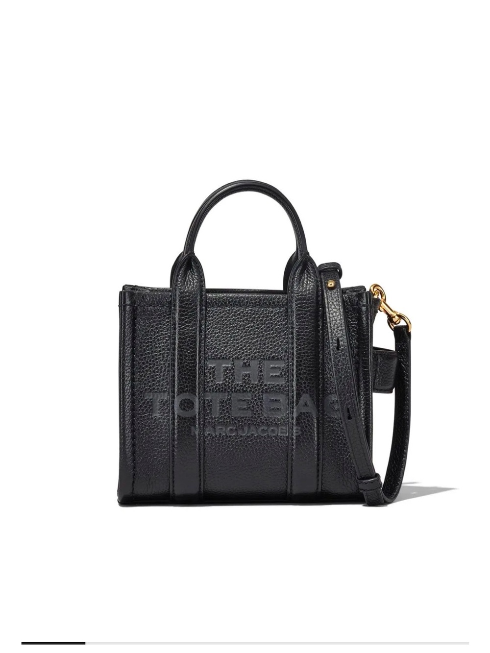 Marc Jacobs Black Pebbled Leather Small Tote with Removable Strap